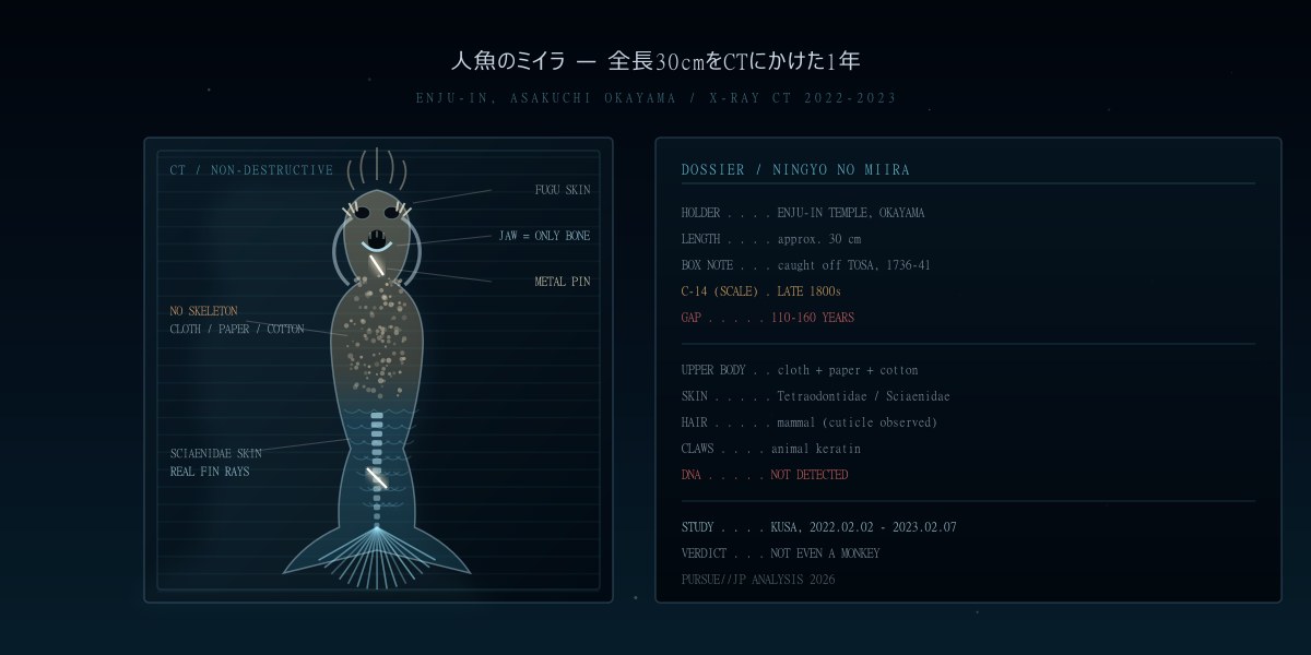 人魚のミイラ——CTが暴いた「サルですらなかった」全長30センチ：円珠院の1年間の分析と、江戸が輸出した造り物産業を徹底検証